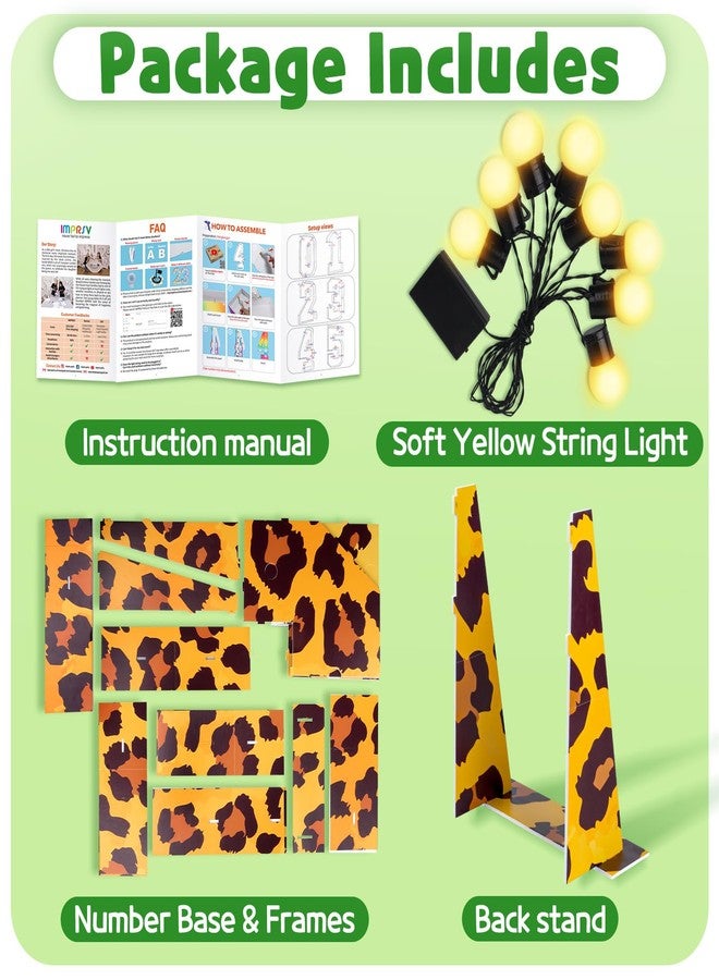 imprsv Marquee Numbers Safari 2nd-Birthday Decorations: 3ft Large Light Up Number 2 Two Wild Birthday Decoration Wild Second Party Decor Balloon Frame - Image 3